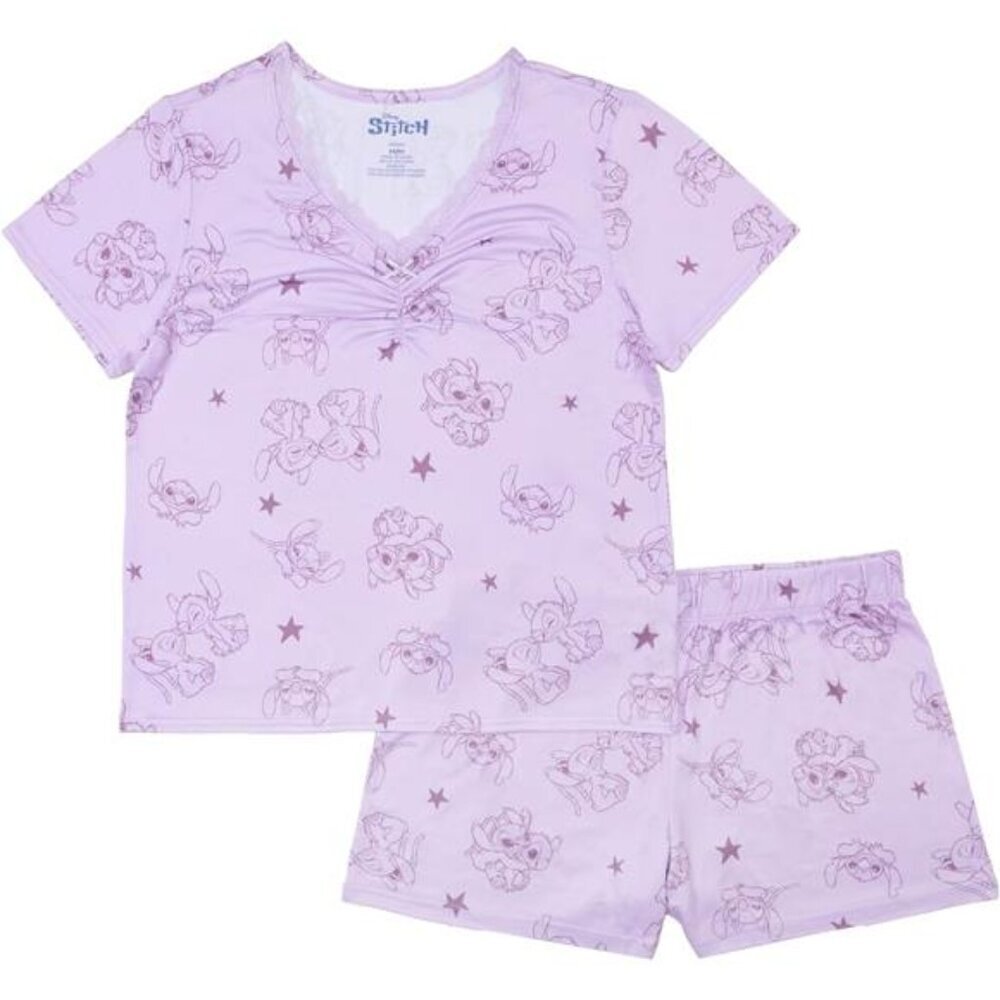 Disney Women's 2-Piece Pajama Set, Soft & Comfortable Nightwear for Adults SMALL